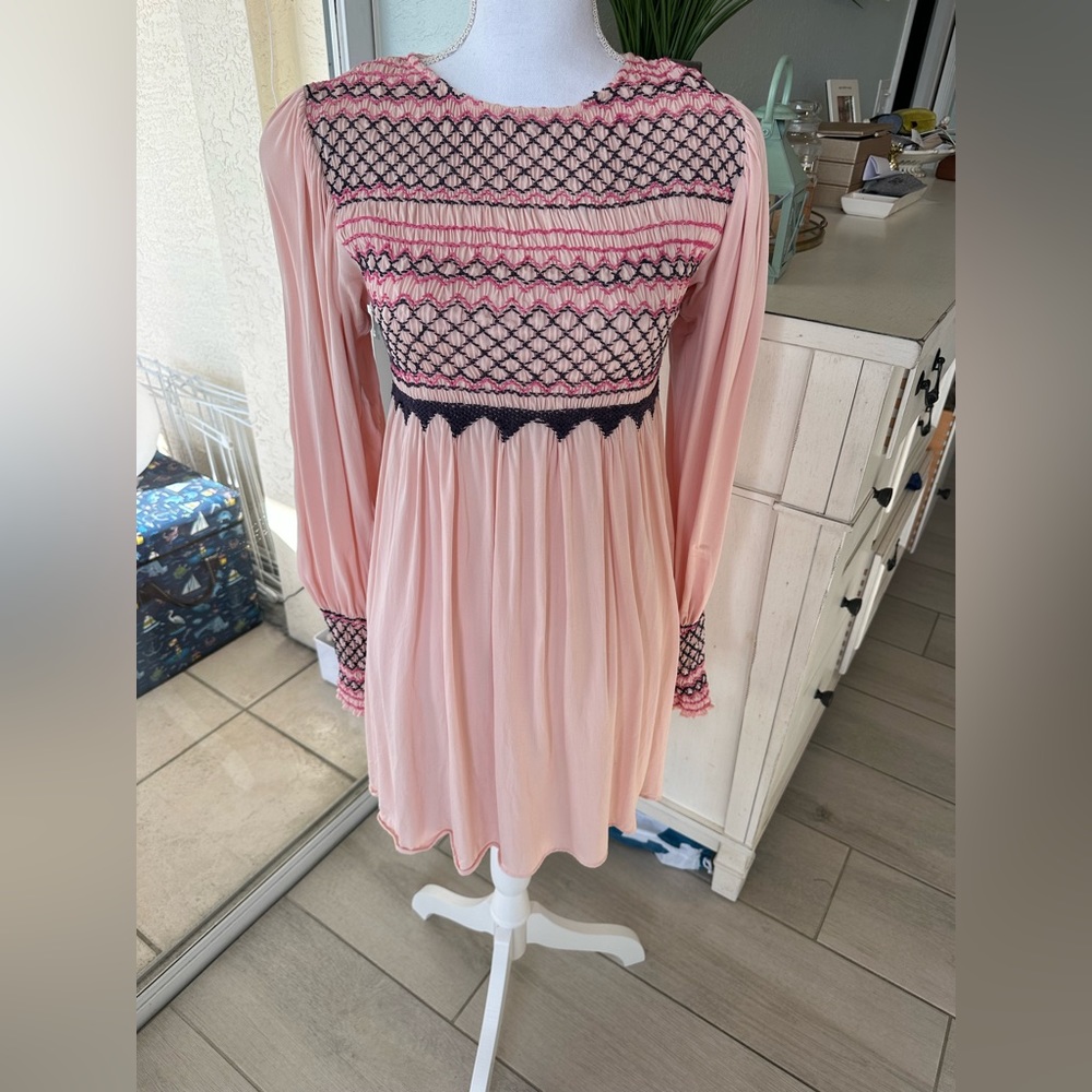 Free People Late Night Picnic Smocked Dress